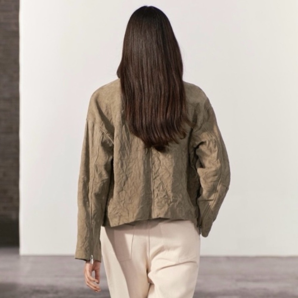 NWOT Zara ZW Collection 100% Suede Leather Jacket - Picture 3 of 12